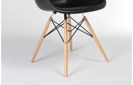 Eiffel Armchair Natural Wood Dowell Legs Dining Arm Chair Black DAW