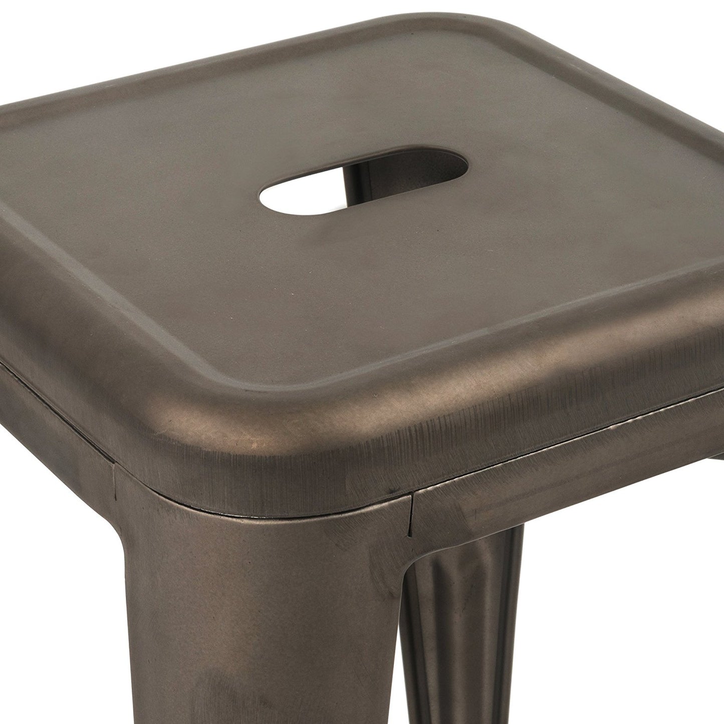 24" Industrial Antique Rustic Distressed Metal Barstools - 4 Pack