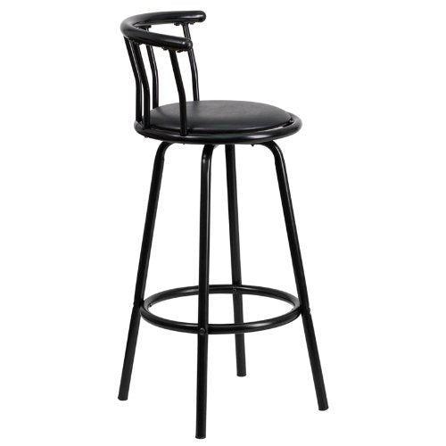 BTExpert 29" Black Finish Swivel Dining BarStool Chairs - 2 Pack