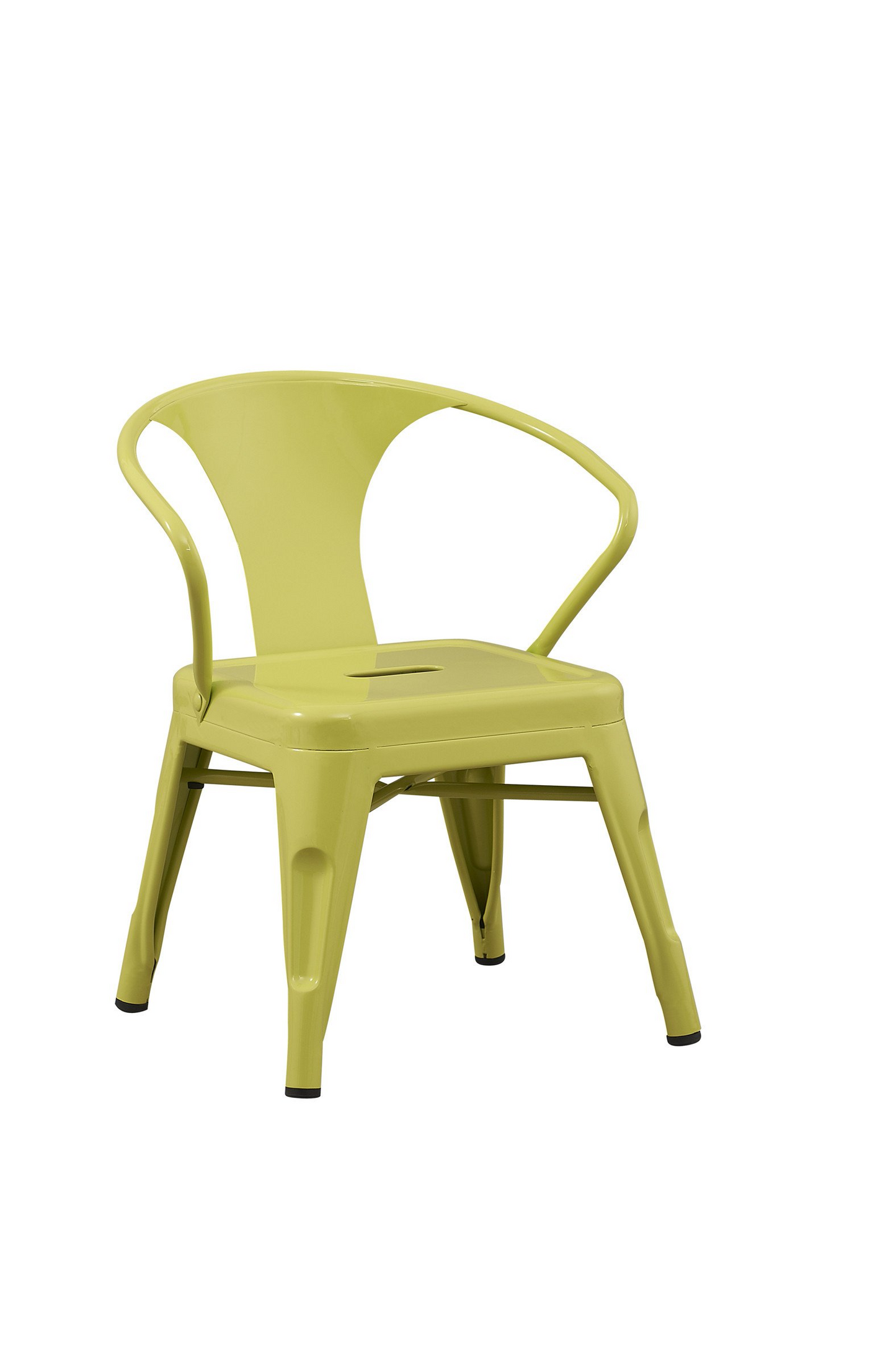 Rugged Steel Stacking Industrial Limeade Kids Play Metal Chair Arms - Set of 2