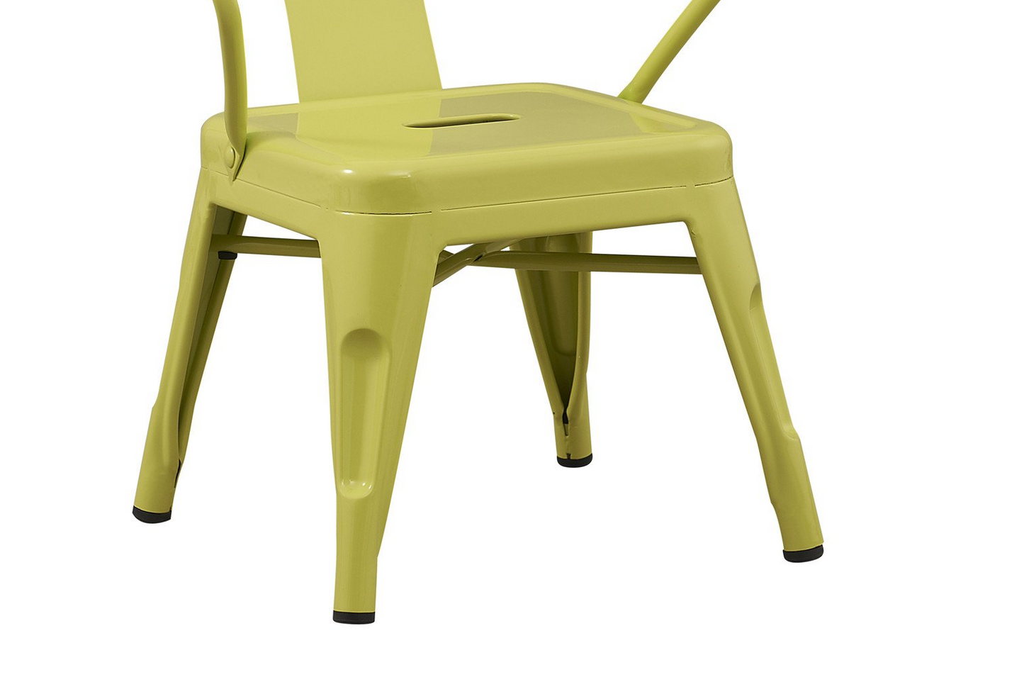 Rugged Steel Stacking Industrial Limeade Kids Play Metal Chair Arms - Set of 2