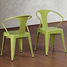 Rugged Steel Stacking Industrial Limeade Kids Play Metal Chair Arms - Set of 2