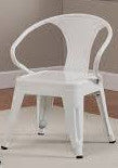 Rugged Steel Industrial White Kids Play Stackable Metal Chair - Set of 2