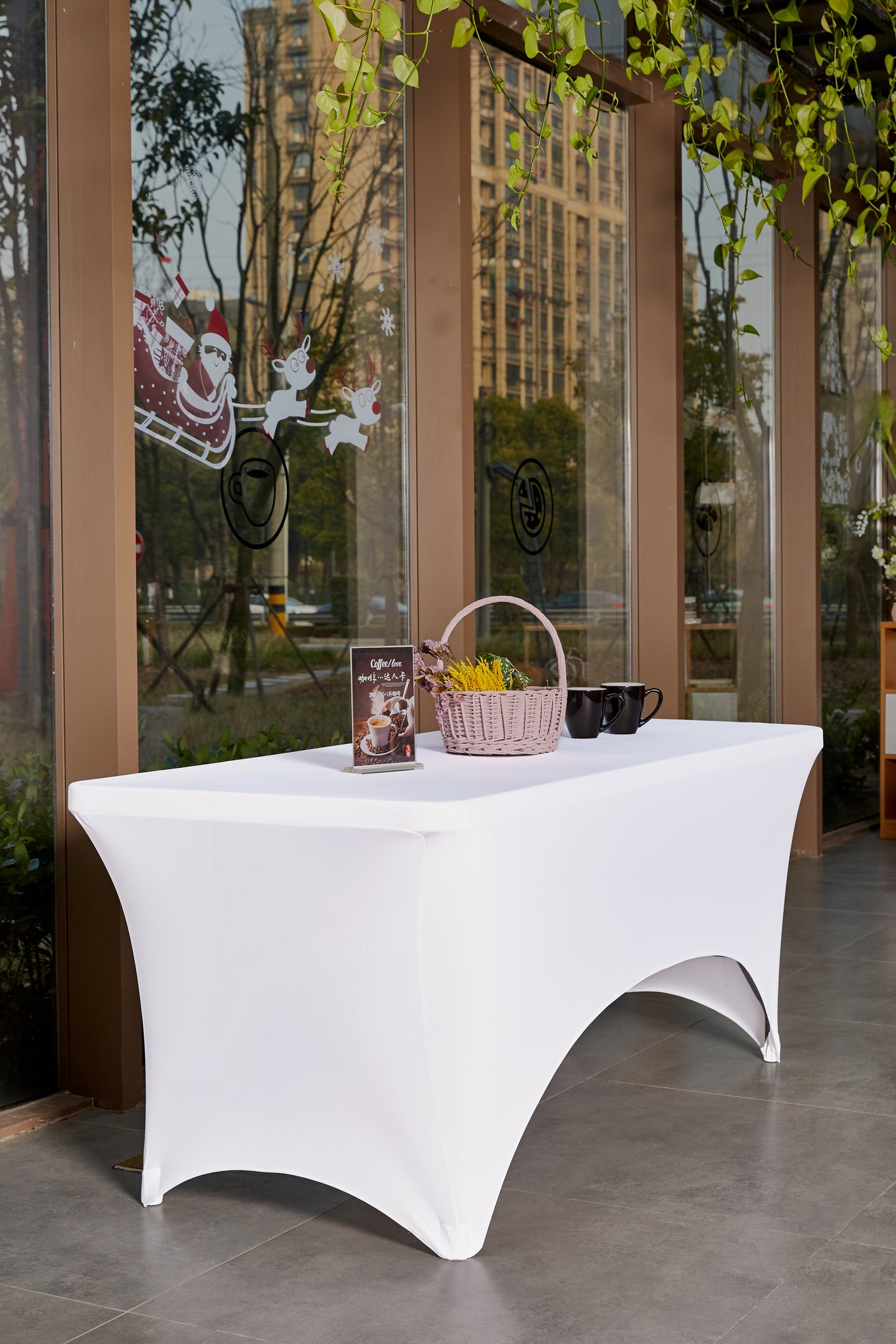 BTExpert 15-Pack White Stretch Tablecloths for 6ft Folding Tables, Fitted Spandex Covers for Weddings & Parties
