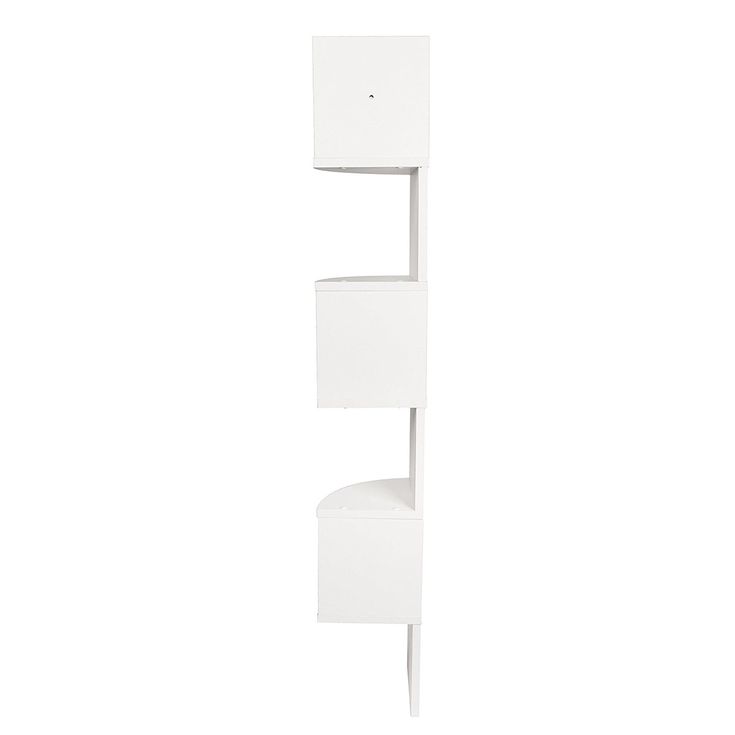 White Finish Large Corner Wall Mount hanging Zig Zag Wallmount Shelf decor