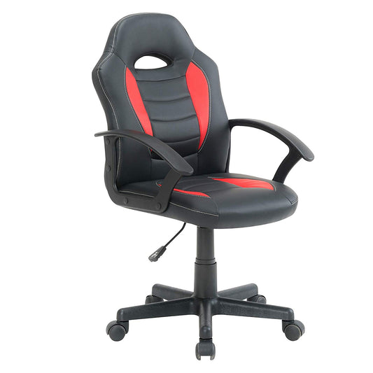 BTExpert Kid's Gaming and Student Racer Computer Chair with Lumbar Support, Wheels, Black/Red