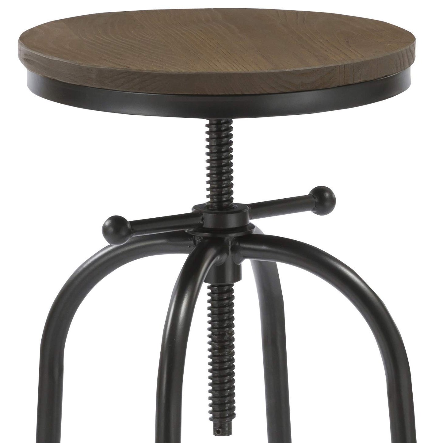 BTEXPERT Distressed Industrial Swivel Adjustable Counter Bar Height Pub Stool Wood