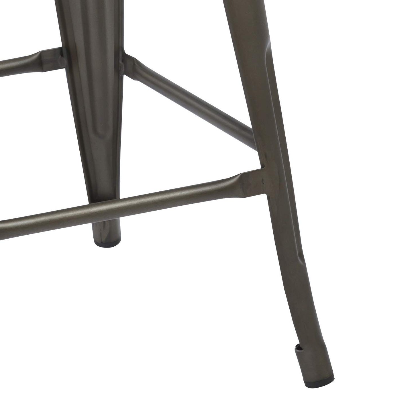 BTEXPERT Industrial 24" Rustic Metal Wood Indoor Outdoor Counter Height Bar Stool 4PC