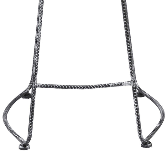 BTEXPERT Industrial 24" Antique Rebar Counter Bar Height Bistro Stools saddle Wood 2 PCS