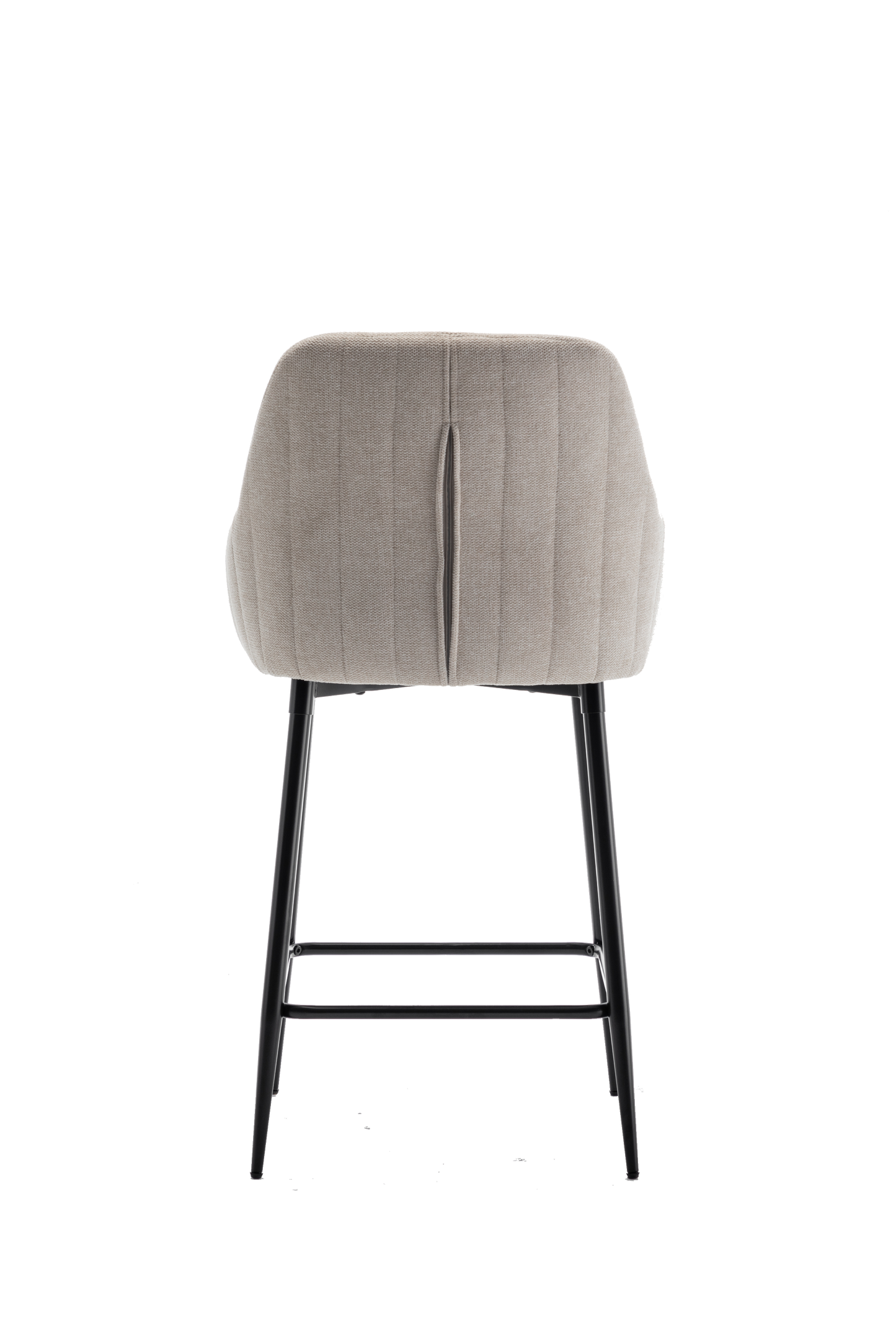 BTExpert Premium upholstered Dining 25" High Back Stool Bar Chairs, Beige fabric Barstools - Set of 2