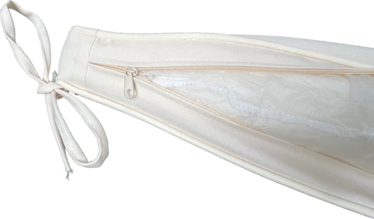 BTExpert Outdoor 3-Piece Folding Patio Bistro Set, Round Coffee Table & 2 Chairs with Removable Cream Cushions