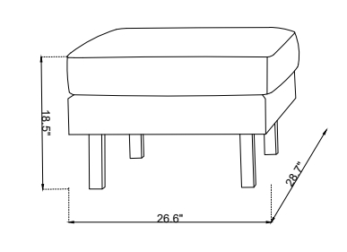 Upholstered Rectangular Ottoman Bench Footrest Stool Coffee Table Footrest Stool Coffee Table Blue