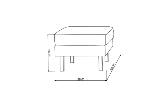 BTExpert Upholstered Rectangular Ottoman Bench, Distressed Vegan Leather Footrest Coffee Table