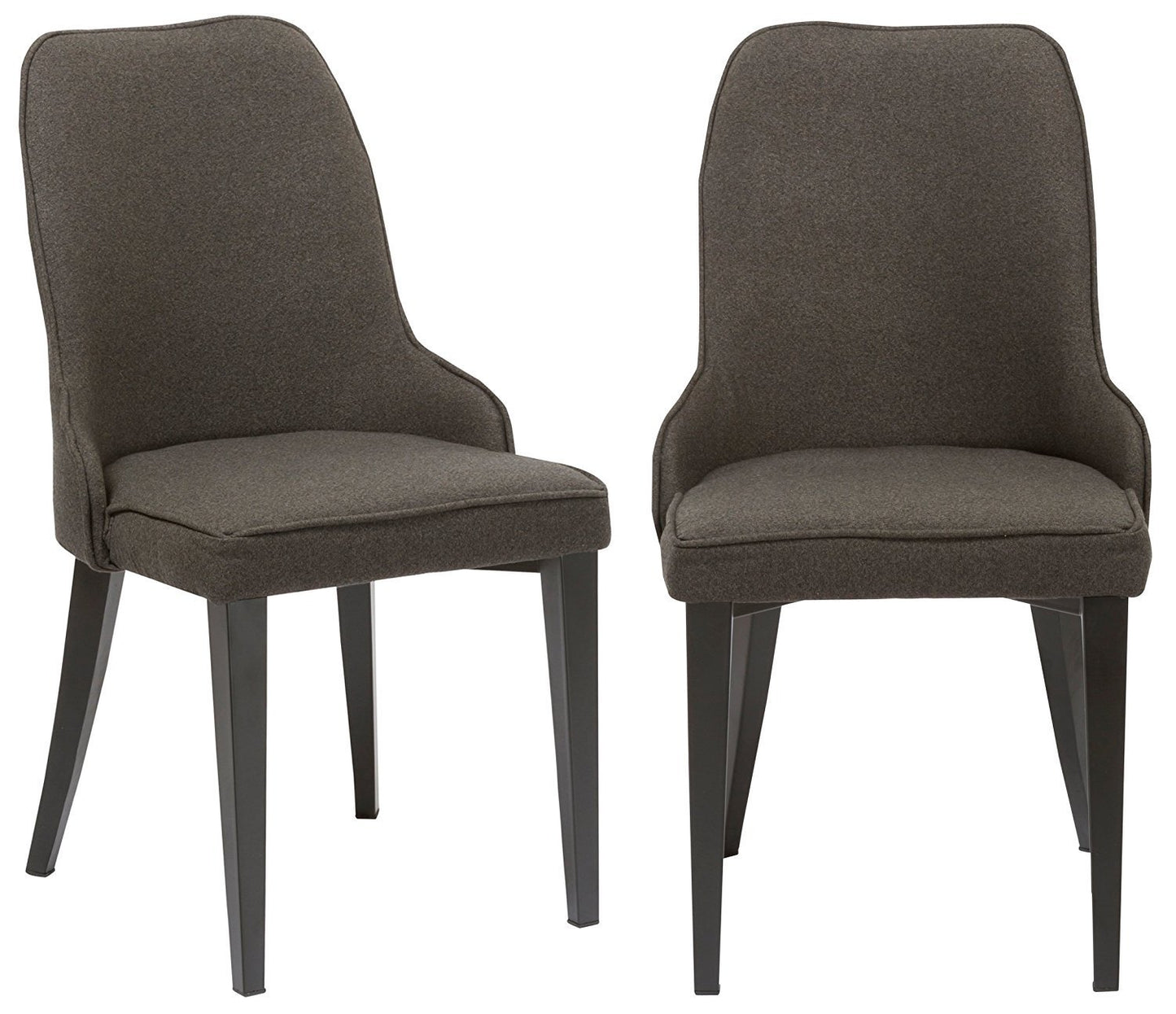 Btexpert Fabric Upholstery Dining Chairs, Steel, Dark Gray - Set of 2