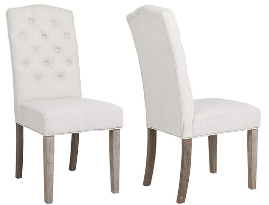 BTexpert French High Back Tufted Upholstered Dining Chair - Set of 2