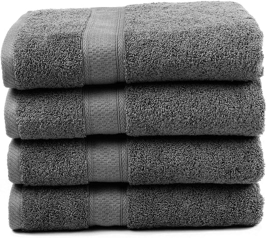 Natural, Ultra Absorbent and Eco-Friendly 30" X 52" (Grey) Bamboo Cotton Bath Towels