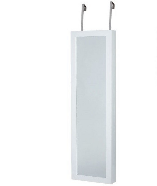 Wall mount Over the Door Jewelry Armoire White