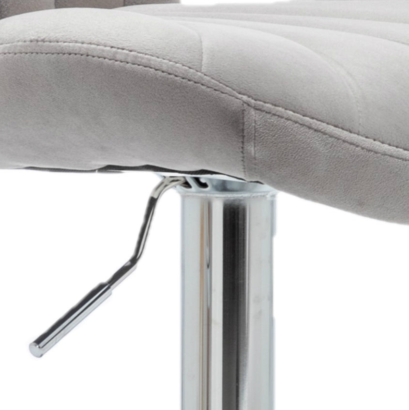 BTExpert Modern Nedaa Velvet Adjustable 36–44" High Back Bar Stools Grey Upholstered - Set of 2