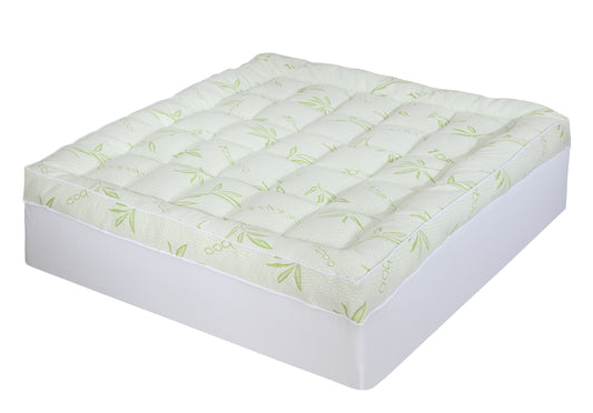Queen Bamboo Pillow Top Mattress Topper 60x80 Inches – Extra Thick 1000GSM Cooling Mattress Pad Cover, Deep Pocket Fitted (8–20”) – Soft Plush Support for Back Pain Relief