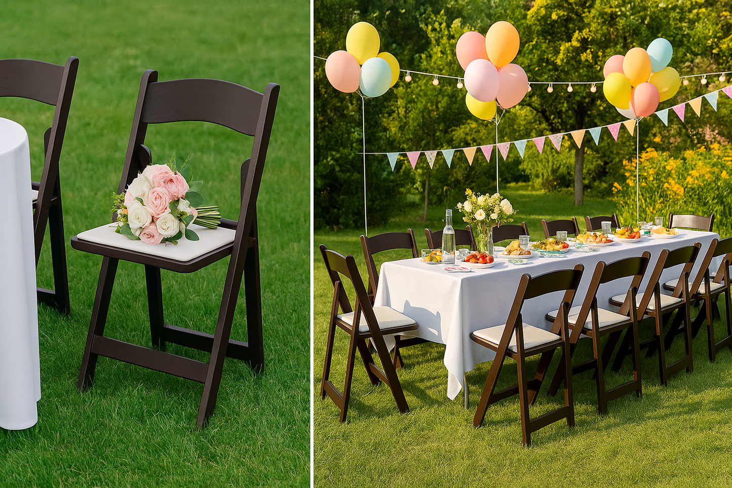 BTEXPERT SET of 4 Resin Folding Chair Vinyl Padded Seat Indoor Outdoor Lightweight Set for Home Event Party Picnic Kitchen Dining Church School Weddings- brown