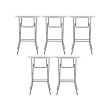 BTExpert 32" Round 43" Bar Height White Granite Plastic Folding Table Portable Commercial Table - Set of 5