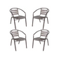 BTExpert Indoor Outdoor Bronze Restaurant Metal Aluminum Slat Stack Chairs Lightweight - Set of 4