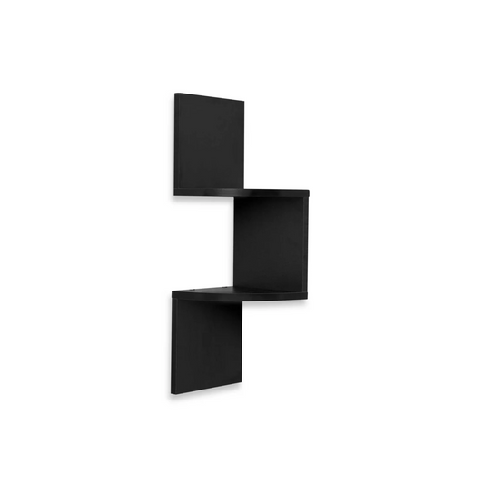 BTExpert Brown Finish Corner Zig Zag Wallmount Wall Corner Side Shelf decor