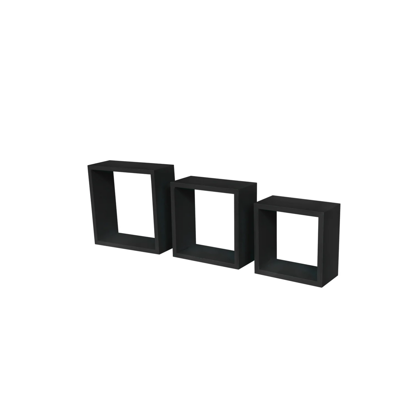 BTExpert  Black three Cube Wall Shelves BOOK Rack Storage Display Decoration Shelf