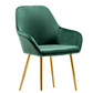 NEW - TWO Tasmia Velvet Emerald Green Accent Bucket Upholstered Dining Chairs Set of 2