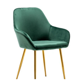 NEW - TWO Tasmia Velvet Emerald Green Accent Bucket Upholstered Dining Chairs Set of 2