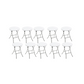 BTExpert 24" Round White Folding Table – Portable Commercial Set of 10 for Event, Party, Dining, Indoor/Outdoor