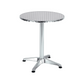 BTExpert Indoor Outdoor 23.75" Round Patio Restaurant Table Stainless Steel Silver Aluminum with Base