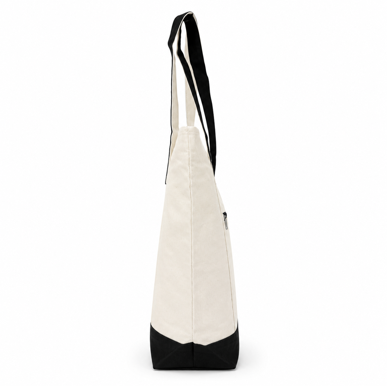 BTEXPERT 100% Cotton Natural Canvas Tote Bags 12oz Top Zipper with External Pocket, Reusable Shopping Bag for Grocery, DIY, Promotion & Events - NS5341