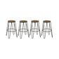 BTEXPERT 5082-4 Round Bistro Dining Stools Chair, 30, Kate and Laurel Tully Backless Modern Wood