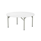 BTEXPERT White 5 Ft 60-inch Round Plastic Folding Table Full Top Commercial Portable - Set of 10