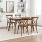 BTEXPERT Resin Outdoor Dining Chairs Set of 4 – Stackable Patio Farmhouse Chairs with X-Back, Heavy-Duty Waterproof Indoor & Outdoor Kitchen Dining Chairs, 400 lb Capacity, Chestnut Brown