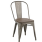 Industrial wood Metal Antique Bronze Rustic Distress Dining Bistro Side Chair-4