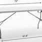 BTExpert Fold-in-Half Utility Table 6ft 72"x29.5", Lightweight, Portable with Carrying Handle, Home Party Wedding Event, Easy to Clean, Indoor Outdoor