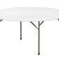 BTEXPERT White 5 Ft 60inch Round Plastic Folding Table For Banquet Dining Wedding Party Backyard Outdoor, Set of 5