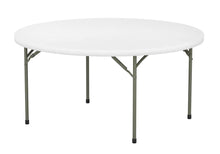 BTEXPERT White 5 Ft 60inch Round Plastic Folding Table Full Top Commercial Portable For Banquet Dining Wedding Party Events Home Kitchen Patio Backyard Indoor Outdoor, Set of 5