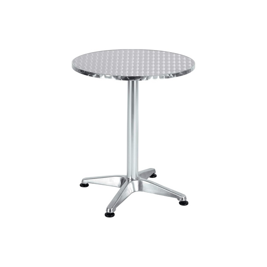 BTExpert Indoor Outdoor 23.75 Round Restaurant Table for Patio Stainless Steel Silver