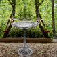BTExpert - Birdbath Stone Gray 28" Height Outdoor Garden Decor Vintage Solar Pump Bird With Multiple Nozzles