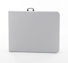 BTExpert Fold-in-Half Folding Utility Table 6 Feet 72"x 29.5" Lightweight Portable Carrying Handle Indoor Outdoor Picnic Camping Office Home Party Wedding Event Easy to Clean Store Care White Set of 5