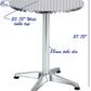 BTExpert Indoor Outdoor 23.75" Round Restaurant Table Stainless Steel Silver Aluminum + 3 Bronze Metal Slat Stack Chairs