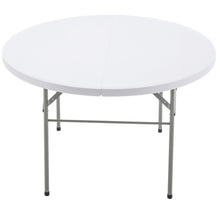 BTEXPERT White 4 Ft 48inch Round Plastic Folding Table Commercial Portable For Banquet Dining Wedding Party Events Home Kitchen Patio Backyard Indoor Outdoor, Set of 10