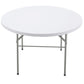 BTEXPERT White 4 Ft 48inch Round Plastic Folding Table Commercial Portable For Banquet Dining Wedding Party Events Home Kitchen Patio Backyard Indoor Outdoor, Set of 2