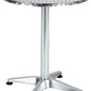 BTExpert 27.5" Round Restaurant Table Stainless Steel with 4 Brown Rattan Stack Chairs, Indoor Outdoor Commercial Lightweight