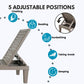 BTExpert Foldable Outdoor Pool Chair Folding Sun bed Reclining Adjustable Backrest 330lb Light Brown