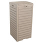 BTExpert 31-Gallon Waterproof Outdoor Trash Can – Resin Bin w/ Double Lid, Drip Tray, Hidden Design for Patio - Set of 5