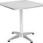 BTExpert 27.5" Square Restaurant Table Stainless Steel with 4 Brown Commercial Chairs, Indoor Outdoor